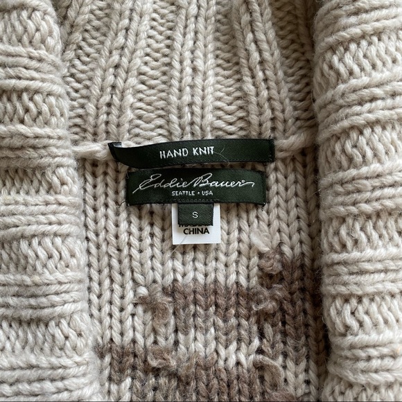 Eddie Bauer Hand Knit Cardigan Sweater - Picture 3 of 3